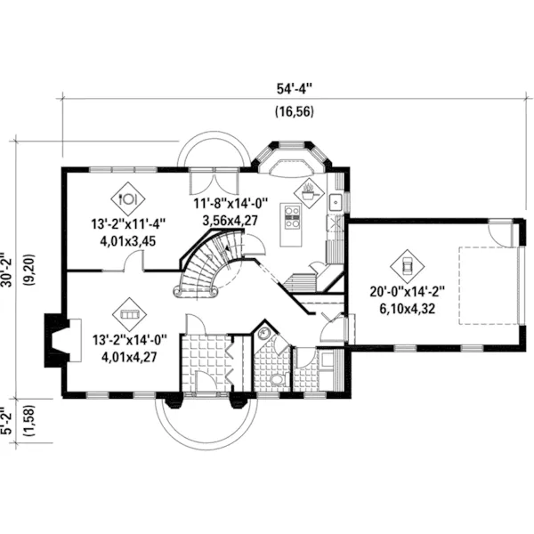 Craftsman House Plan First Floor - Shepard Georgian Home 126D-1126 - Shop House Plans and More