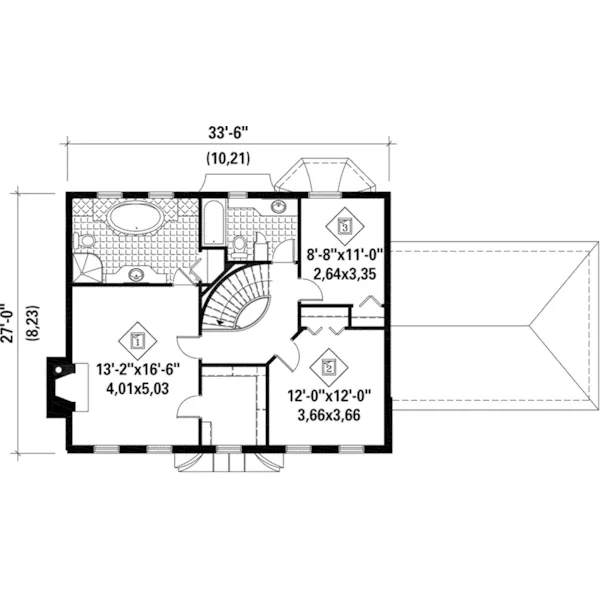 Craftsman House Plan Second Floor - Shepard Georgian Home 126D-1126 - Shop House Plans and More