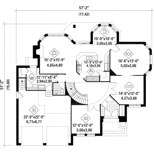 European House Plan First Floor - Thornburg Traditional Home 126D-1128 - Shop House Plans and More