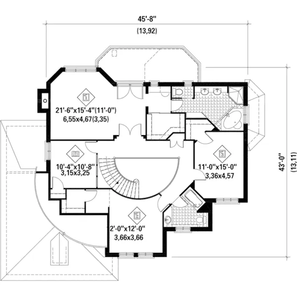 European House Plan Second Floor - Thornburg Traditional Home 126D-1128 - Shop House Plans and More