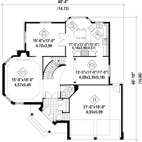 Traditional House Plan First Floor - Stephens Traditional Home 126D-1131 - Shop House Plans and More