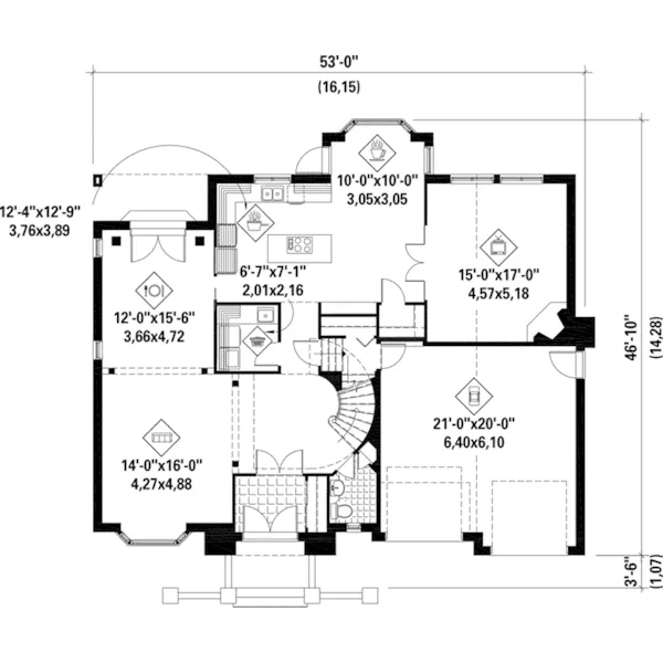 Cape Cod & New England House Plan First Floor - Hooper Hill Traditional Home 126D-1134 - Search House Plans and More