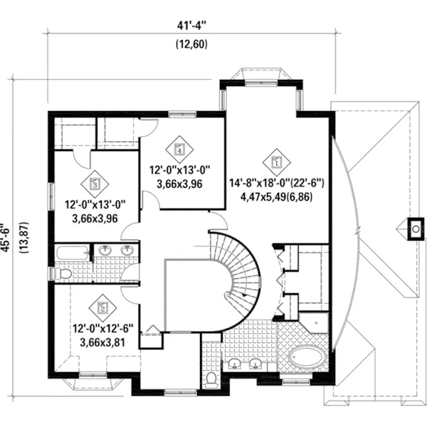 Cape Cod & New England House Plan Second Floor - Hooper Hill Traditional Home 126D-1134 - Search House Plans and More