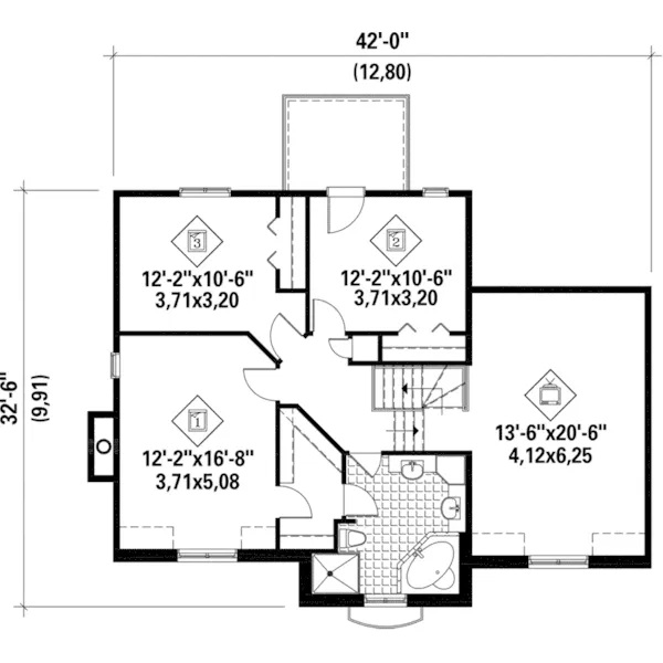 European House Plan Second Floor - Helbig European Home 126D-1135 - Search House Plans and More