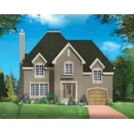 European House Plan Front of Home - Helbig European Home 126D-1135 - Search House Plans and More