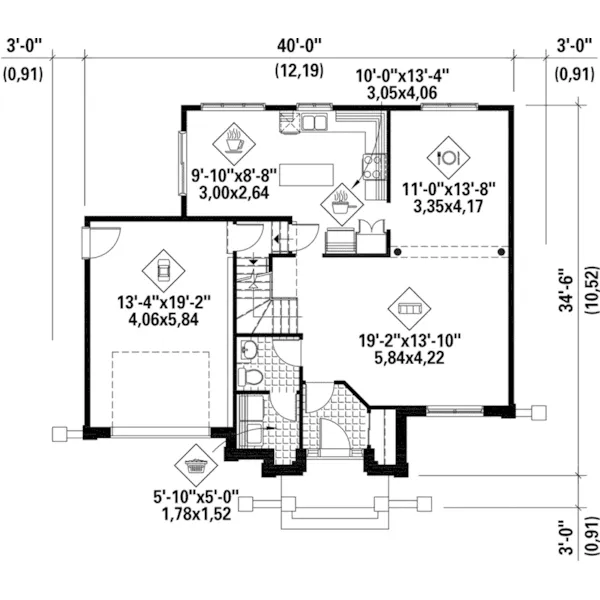 Country House Plan First Floor - Gillagan Traditional Home 126D-1138 - Search House Plans and More