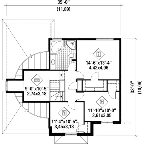 Victorian House Plan Second Floor - Gervasio European Home 126D-1139 - Search House Plans and More