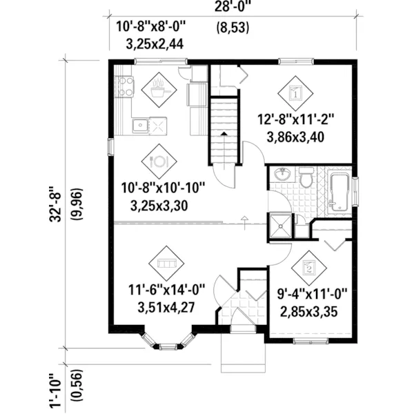 Ranch House Plan First Floor - Doyle Path Ranch Home 126D-1143 - Search House Plans and More