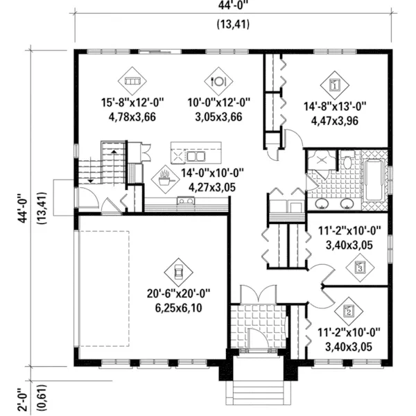 Ranch House Plan First Floor - Cuddington Ranch Home 126D-1145 - Search House Plans and More