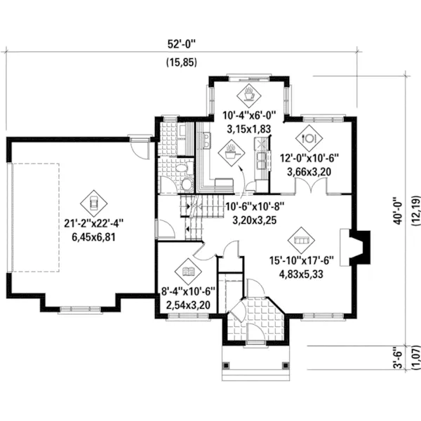 European House Plan First Floor - Carlton Point Traditional Home 126D-1147 - Search House Plans and More