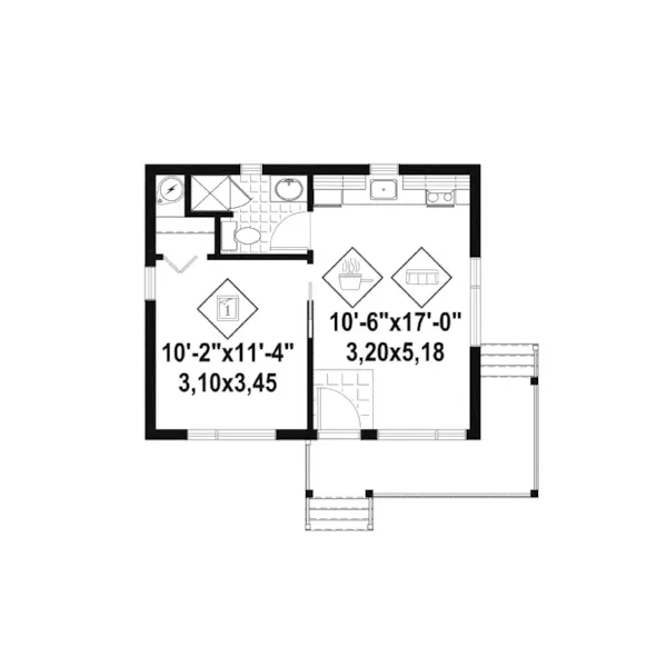 Beach & Coastal House Plan First Floor - Carlo Modern Cottage 126D-1148 - Search House Plans and More