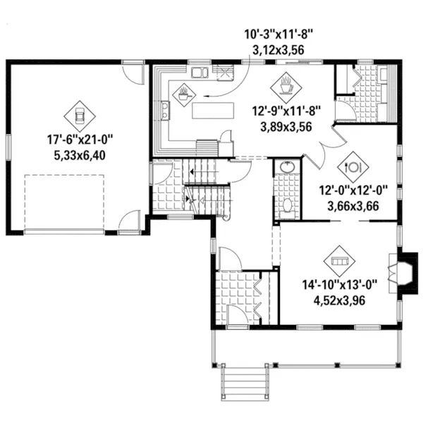 Country House Plan First Floor - Mehegan Country Home 126D-1159 - Shop House Plans and More