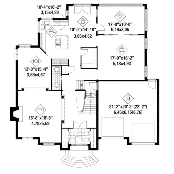 European House Plan First Floor - 126D-1160 - Shop House Plans and More