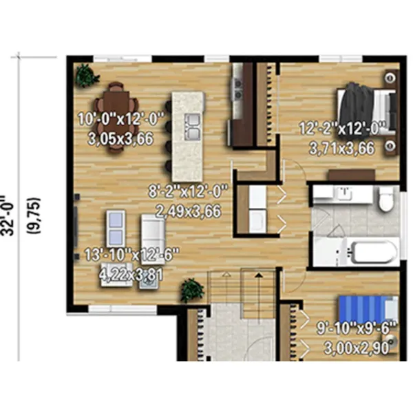 Contemporary House Plan 3D First Floor - Catori Modern Home 126D-1167 - Shop House Plans and More