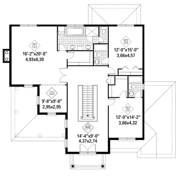 European House Plan Second Floor - 126D-1236 | House Plans and More