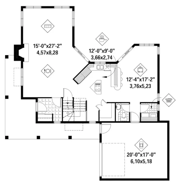 Traditional House Plan First Floor - 126D-1239 | House Plans and More