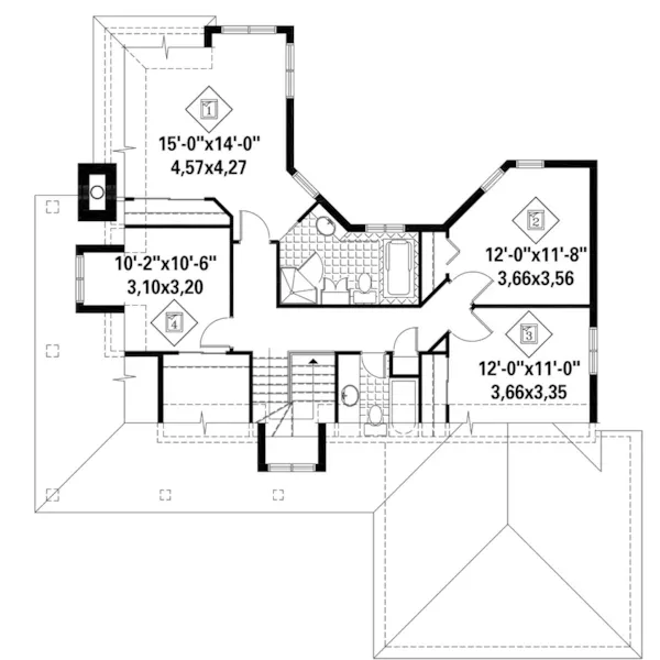 Traditional House Plan Lower Level Floor - 126D-1239 | House Plans and More