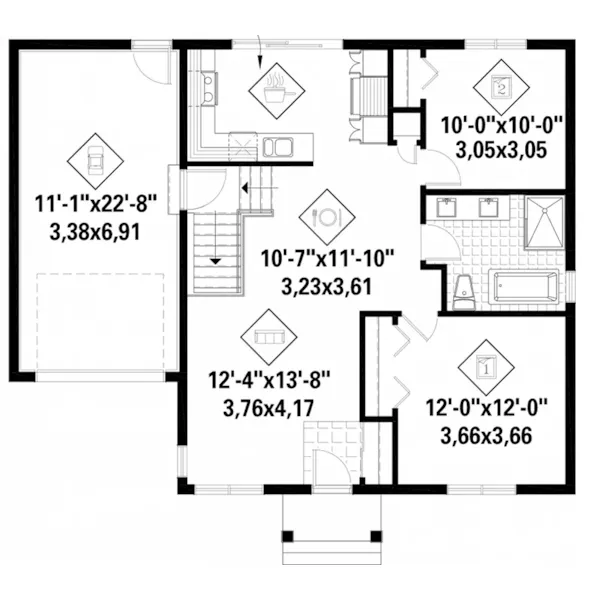 European House Plan First Floor - 126D-1355 - Shop House Plans and More