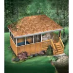 Building Plans Front of Home - Woods Hot Tub Shelter 127D-4501 | House Plans and More