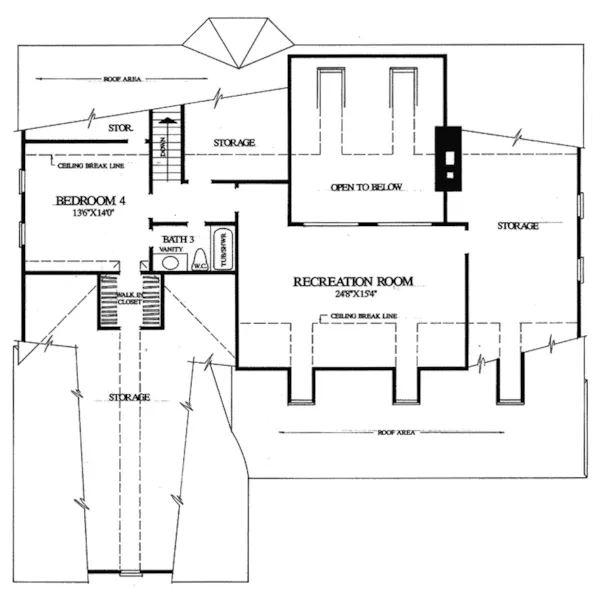 Ranch House Plan Second Floor - Ericson Southern Plantation Home 128D-0002 - Search House Plans and More