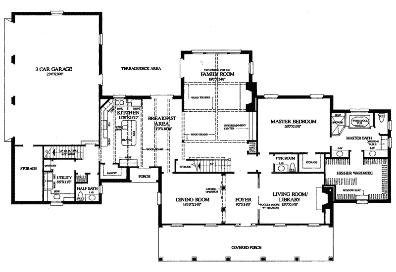 Traditional House Plan First Floor - Garrison Colonial Home 128D-0004 - Search House Plans and More