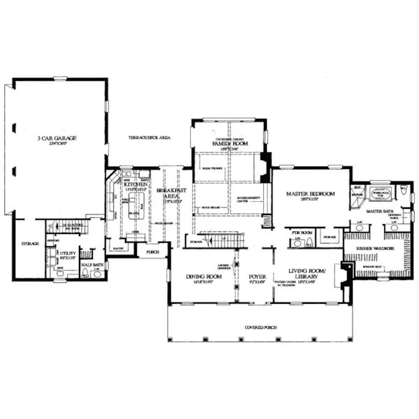 Vacation House Plan First Floor - Garrison Colonial Home 128D-0004 - Search House Plans and More