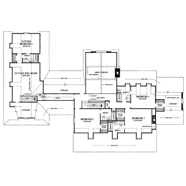 Vacation House Plan Second Floor - Garrison Colonial Home 128D-0004 - Search House Plans and More