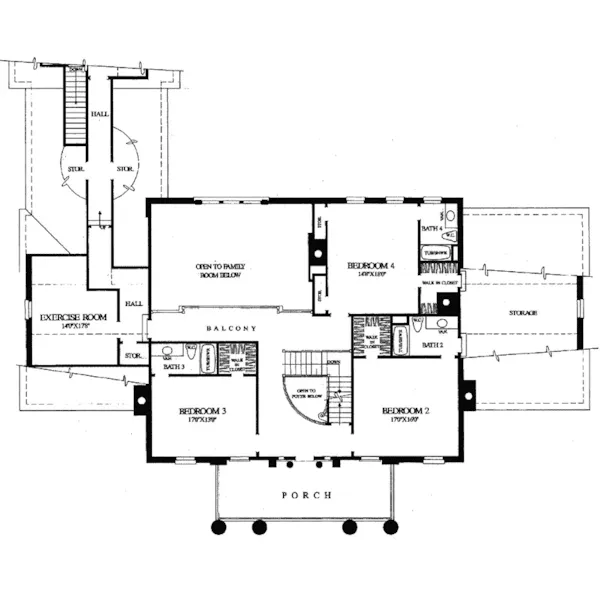 Southern Plantation House Plan Second Floor - Elwood Luxury Plantation Home 128D-0005 - Search House Plans and More