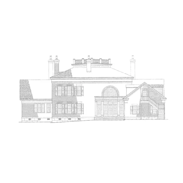 Southern Plantation House Plan Rear Elevation - Elwood Luxury Plantation Home 128D-0005 - Search House Plans and More