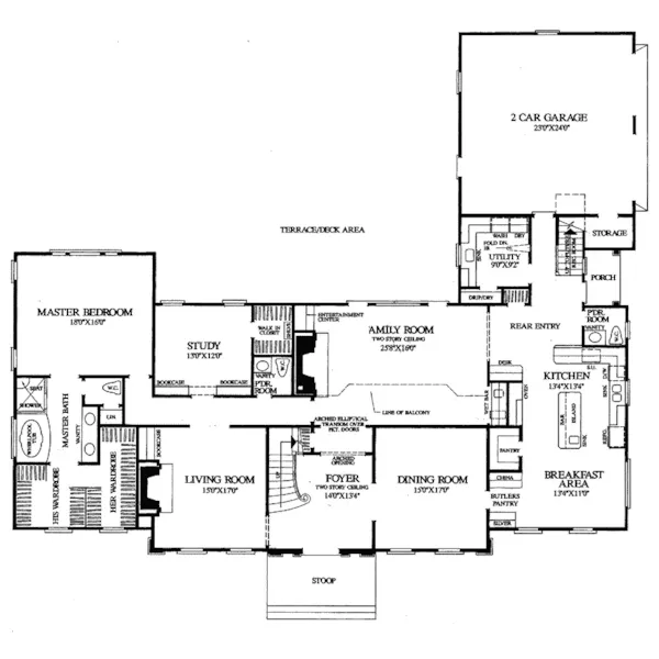 Traditional House Plan First Floor - Stockard Colonial Home 128D-0007 - Shop House Plans and More