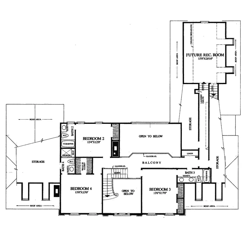 Luxury House Plan Second Floor - Stockard Colonial Home 128D-0007 - Shop House Plans and More