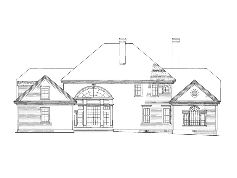 Luxury House Plan Rear Elevation - Stockard Colonial Home 128D-0007 - Shop House Plans and More