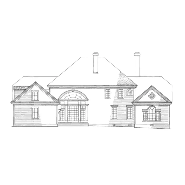 Traditional House Plan Rear Elevation - Stockard Colonial Home 128D-0007 - Shop House Plans and More