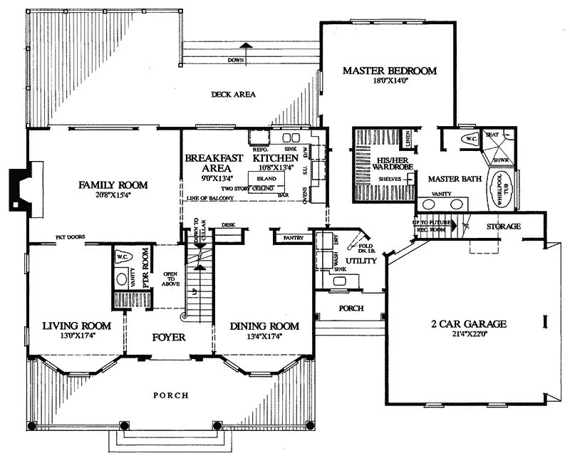 Plantation House Plan First Floor - Loughborough Manor Southern Home 128D-0008 - Shop House Plans and More