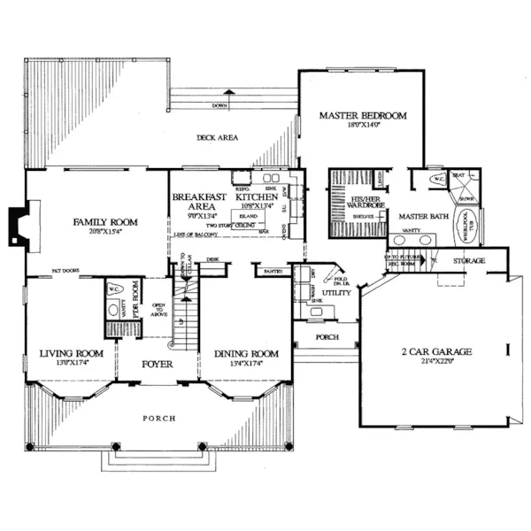 Southern Plantation House Plan First Floor - Loughborough Manor Southern Home 128D-0008 - Shop House Plans and More