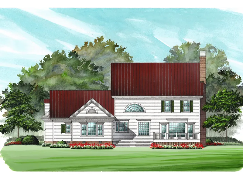 Plantation House Plan Front Image - Loughborough Manor Southern Home 128D-0008 - Shop House Plans and More