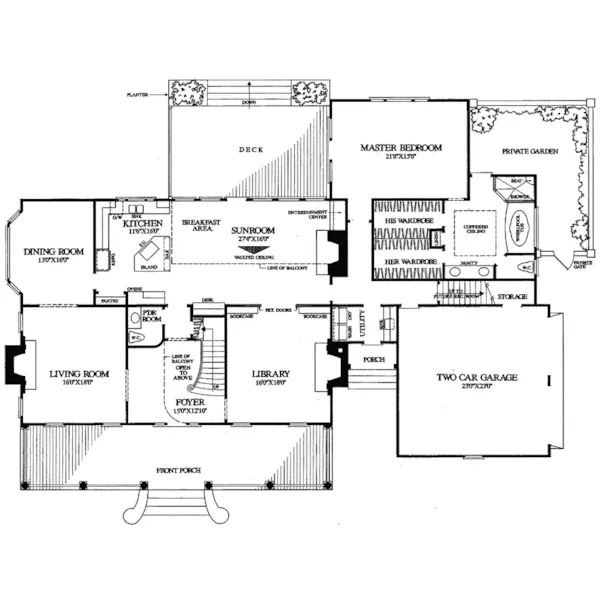 Country House Plan First Floor - Justina Cottage Home 128D-0009 - Search House Plans and More