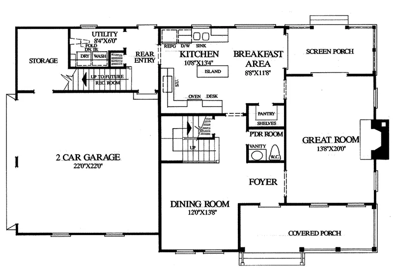Traditional House Plan First Floor - Highland Hollow Florida Home 128D-0010 - Search House Plans and More