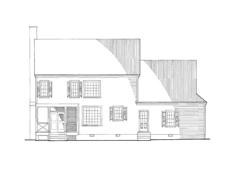 Traditional House Plan Rear Elevation - Highland Hollow Florida Home 128D-0010 - Search House Plans and More