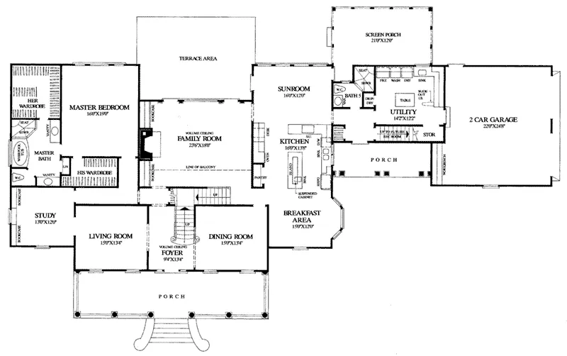Country House Plan First Floor - Abbeville Row Colonial Home 128D-0011 - Search House Plans and More