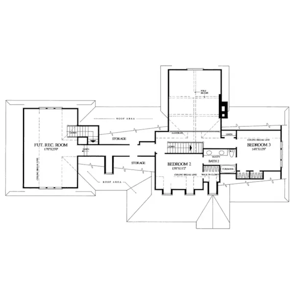 Country French House Plan Second Floor - Adirondack Lane Country Home 128D-0012 - Search House Plans and More