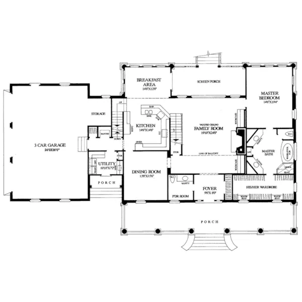 Cape Cod & New England House Plan First Floor - Airlie Cape Cod Style Home 128D-0013 - Search House Plans and More