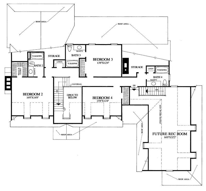 Colonial House Plan Second Floor - Appomattox Colonial Farmhouse 128D-0014 - Search House Plans and More