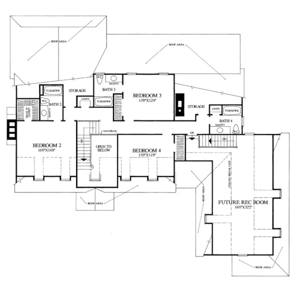 Early American House Plan Second Floor - Appomattox Colonial Farmhouse 128D-0014 - Search House Plans and More