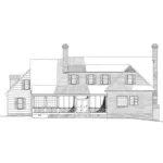 Early American House Plan Rear Elevation - Appomattox Colonial Farmhouse 128D-0014 - Search House Plans and More