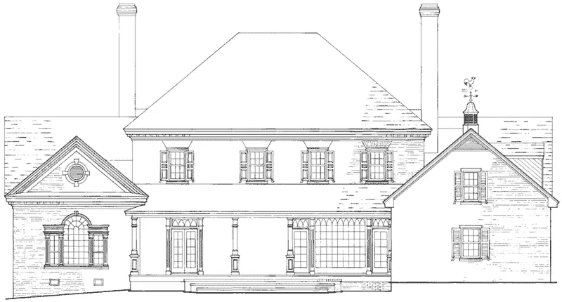 Traditional House Plan Rear Elevation - Ashley Glen Georgian Home 128D-0015 - Search House Plans and More