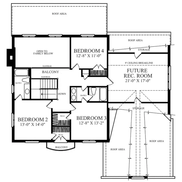 Country French House Plan Second Floor - Avignon Lac European Home 128D-0016 - Search House Plans and More