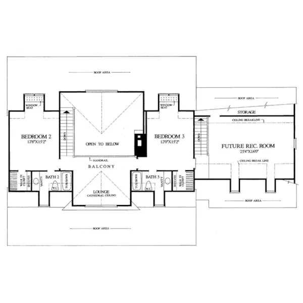 Traditional House Plan Second Floor - Backbay Cottage Country Home 128D-0017 - Search House Plans and More