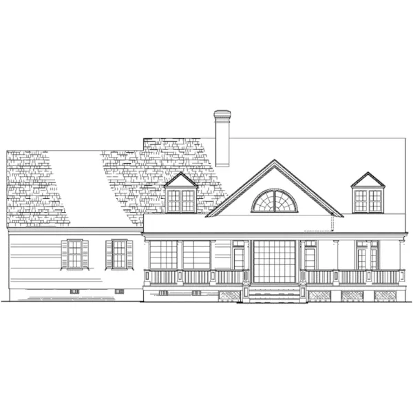 Traditional House Plan Rear Elevation - Backbay Cottage Country Home 128D-0017 - Search House Plans and More