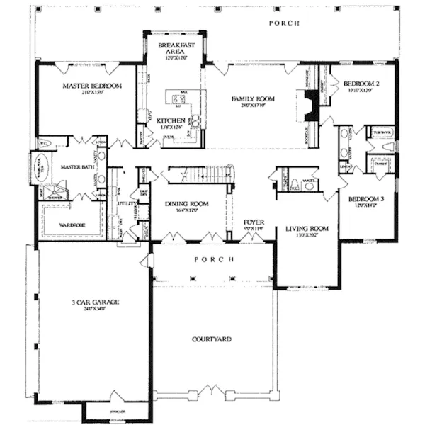 Luxury House Plan First Floor - Bartoncreek Traditional Home 128D-0018 - Search House Plans and More